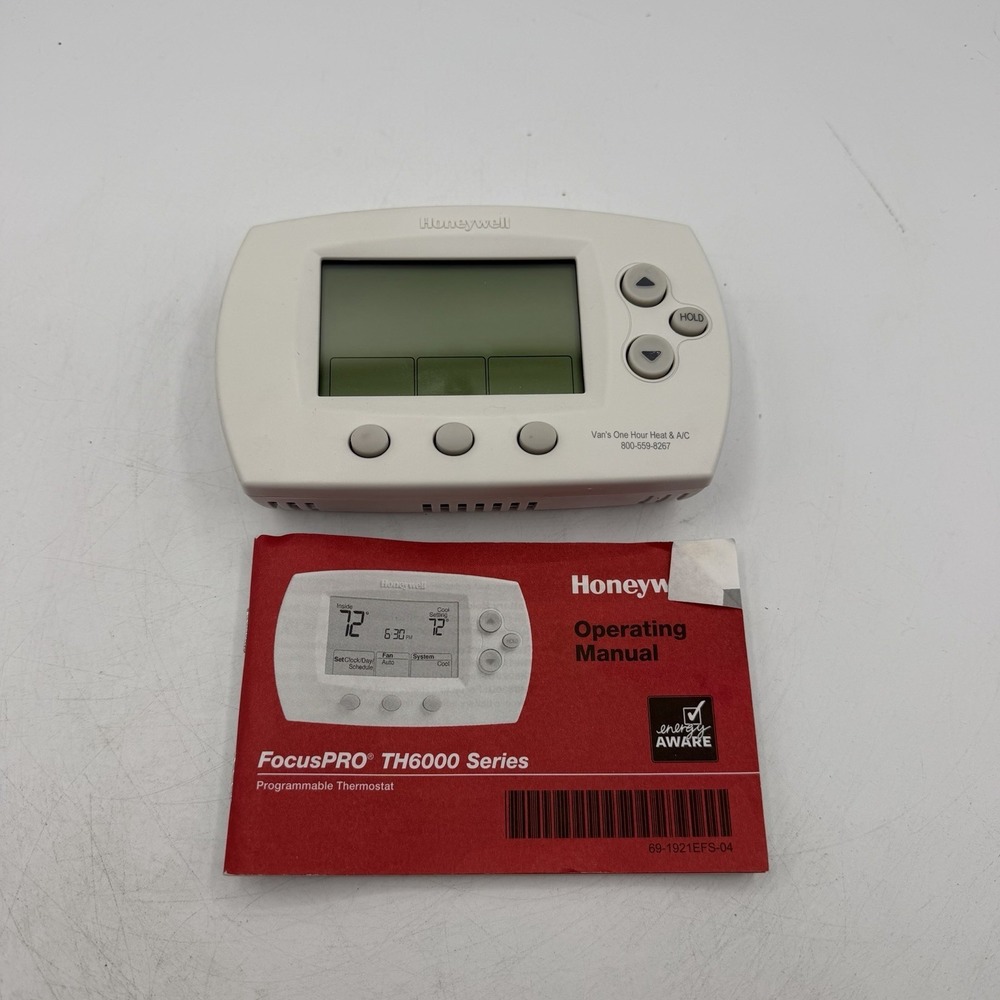 Honeywell TH6110D1005 Programmable Thermostat w/ Manual & Wall Plate TESTED